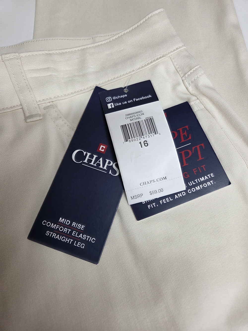 Chaps Women's Straight Leg Jeans in Creamy White - Picture 5 of 16
